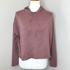 GIRLFRIEND COLLECTIVE Reset Cropped Hoodie SM Heathered Pink Recycled‎ Polyester